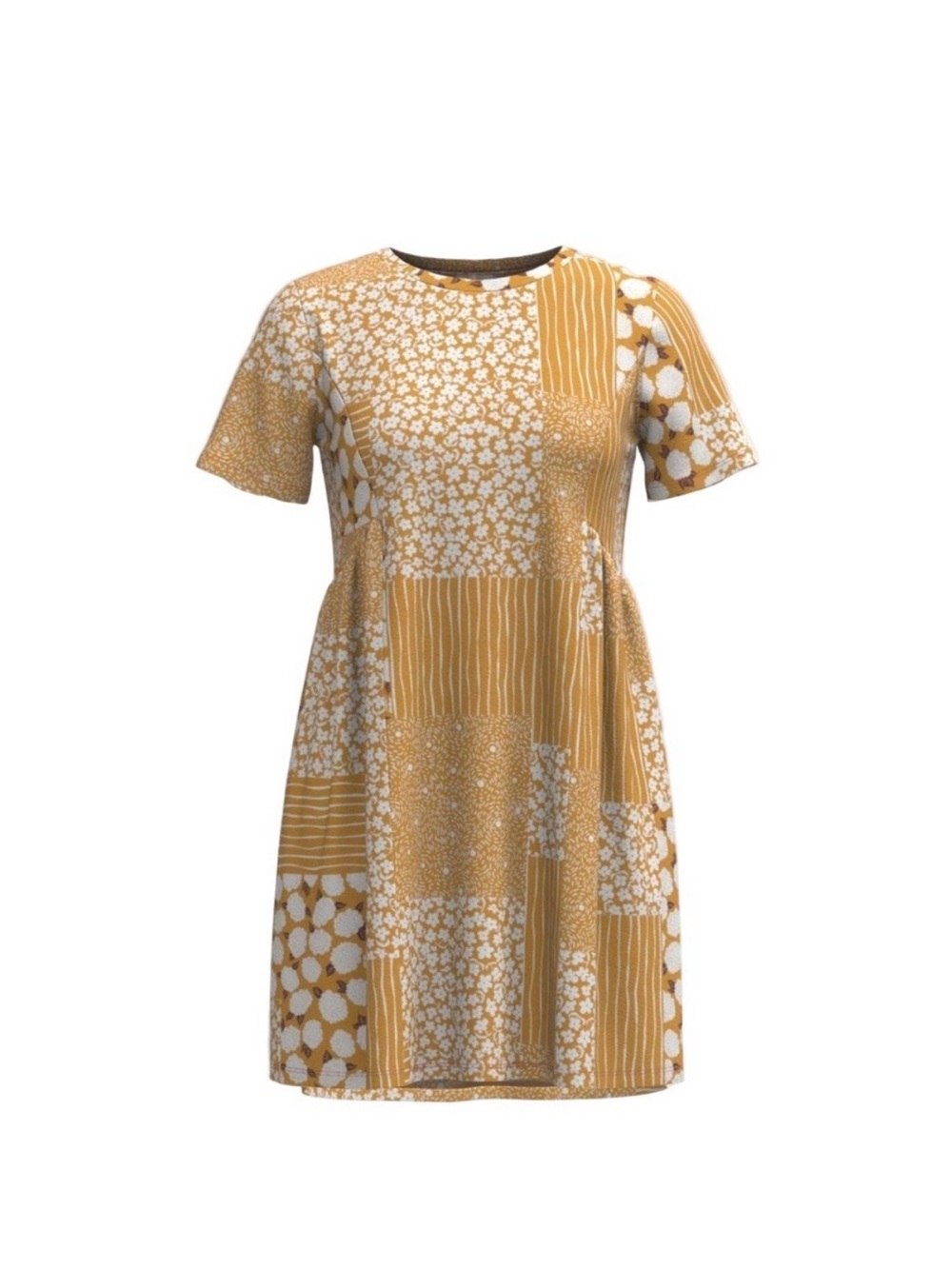 LuLaRoe Mustard Patchwork Print Midi Dress